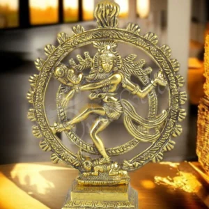 Gold Plated Aluminium Nataraj Dancing Shiva Idol for wholesale gifting