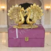 Exquisite Gold Plated Aluminium Peacock Gift for premium corporate gifting