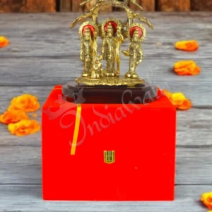 Gold Plated Ram Darbar Gifting Statue on a premium wooden base