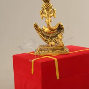 5.5 Inch Gold Plated Ganesh in Velvet Box for premium corporate gifting