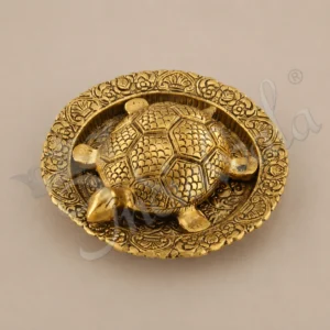 6 Inch Gold Plated Aluminium Vastu Kachua for home decor and gifting