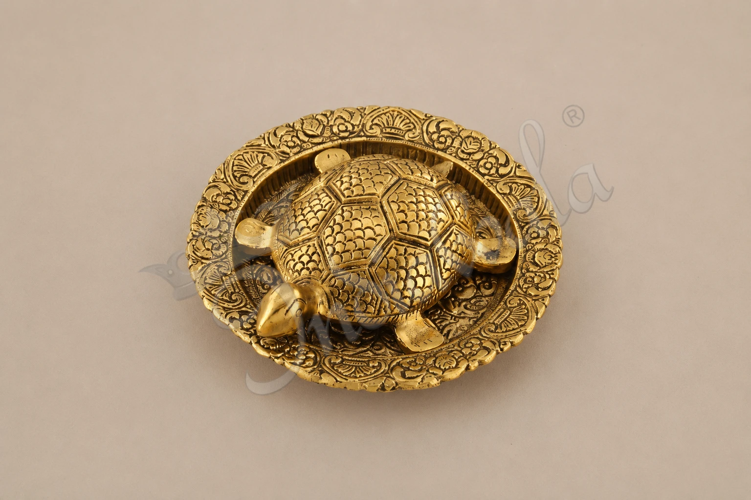 INW-15457-1 6 Inch Gold Plated Aluminium Vastu Kachua for home decor and gifting