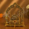 A beautiful 9.5x8 inch gold plated aluminium deity singhasan, perfect for placing idols.