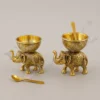5 Inch Gold Plated Elephant Bowl Set of two crafted from aluminium