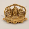 8 inch gold plated lakshmi ganesh saraswati deep with intricate detailing
