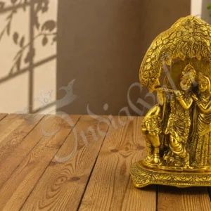 Gold Plated Radha Krishna Cow Tree Idol crafted from premium aluminium