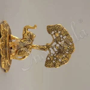 7 Inch Gold Plated Tree Elephant Statue