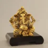 Gold Plated Pagdi Ganesh On Wooden Base statue for corporate gifting