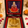 3D Khatu Shyam Charan Paduka Box in a premium wooden casing for spiritual gifting.