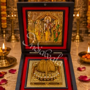 Ram Darbar Wooden Charan Paduka Box for spiritual gifting