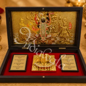 Shrinath Ji Temple Wooden Charan Paduka box for spiritual home decor