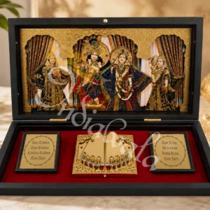 Radha Krishna 3D Wooden Charan Paduka Box