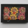 Colourful Brass Copper Lotus Diya Set of 6 for festive pooja decor