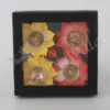 A beautiful 4 Inch Colourful Lotus Diya Set of 4 made of brass and copper.