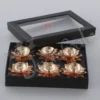 Beautifully crafted 3 Inch Brass Copper Lotus Diya Set of 6 for festive home decor