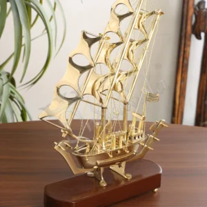 Elegant Gold Plated Brass Ship for home decor and luxury gifting