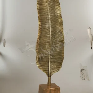 A large 38 Inch Aluminium Antique Leaf Decor with an elegant antique finish, suitable for home or office.