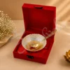 Dual Tone Aluminium Bowl Steel Plate Set in a premium velvet box