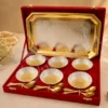 Dual Tone Aluminium Bowl Set of 6 with Steel Tray