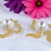 4 Inch Aluminium Om Swastik Diya Set in a premium velvet box