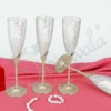 Elegant 9.5 Inch Silver Plated Brass Wine Set of 4 in a velvet box