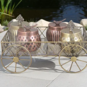Antique Iron Dry Fruit Trolley with four bowls on a miniature stand