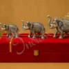 Silver Plated Aluminium Elephant Set of 3 in a luxury velvet box