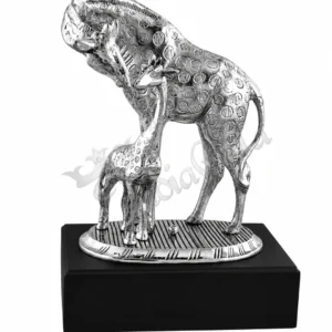 Elegant Silver Plated Aluminium Giraffe Statue for home decor and corporate gifting