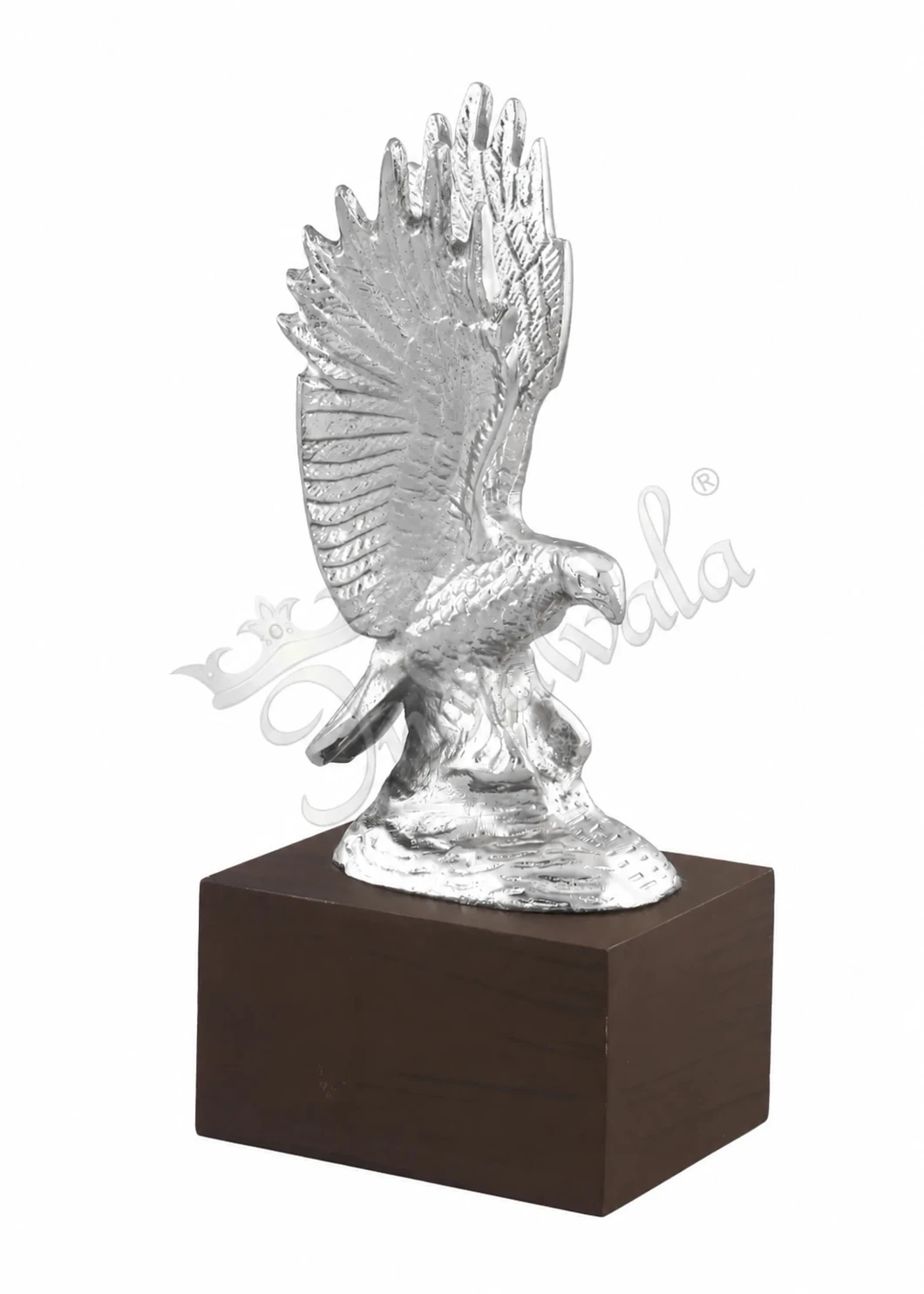 INW-15350-1 10 Inch Silver Plated Eagle Statue for Corporate Gifting