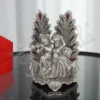 Silver Plated Peacock Radha Krishna Statue in a premium velvet box