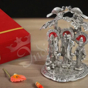 Silver plated aluminium ram darbar in velvet box for bulk gifting