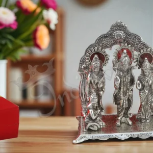 Silver Plated Ram Darbar Gifting Statue in a premium velvet box