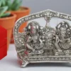 Silver Plated Aluminium Lakshmi Ganesh Gifting Set in a premium red velvet box