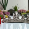 Silver Plated Aluminium Ganesh Family Velvet Box showcasing detailed craftsmanship