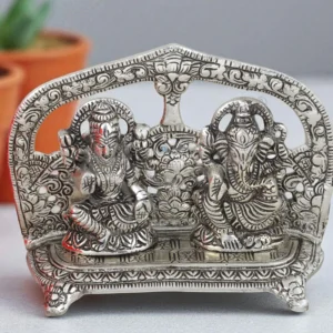 Silver Plated Lakshmi Ganesh Festive Statue for corporate and wedding gifting
