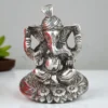 Silver Plated Aluminium Pagdi Ganesh 5 Inch idol for spiritual gifting