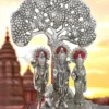 13 Inch Silver Plated Ram Darbar Tree crafted from premium aluminium