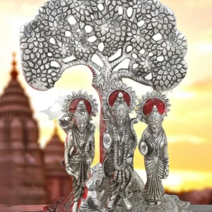 13 Inch Silver Plated Ram Darbar Tree crafted from premium aluminium