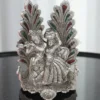 Silver Plated Peacock Radha Krishna Figurine for home decor and gifting