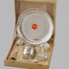 Elegant 8.5 Inch Silver Plated Steel Pooja Thali for festive gifting