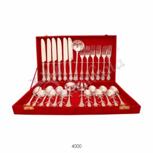 Elegant Silver Plated Brass Cutlery Set in a premium velvet box