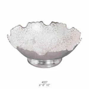 Elegant 6 Inch Silver Plated Brass Fine Bowl Set packaged in a premium velvet box