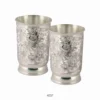 4.25 Inch Silver Plated Brass Glass Set of 2 in a red velvet box
