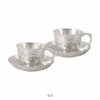 Elegant Silver Plated Brass Cup Plate Set of 2 in a velvet box