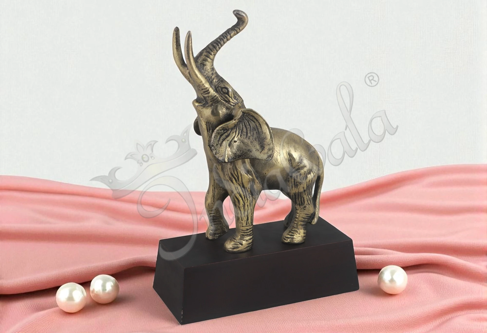 INW-5093 Silver Plated Aluminium Elephant Decor Figurine for corporate gifting