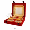 Dual Tone Brass Cup Plate Set of 4 with matching tray in a premium velvet box