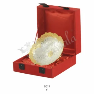 Elegant Dual Tone Brass Maharaja Bowl Set in a premium velvet box