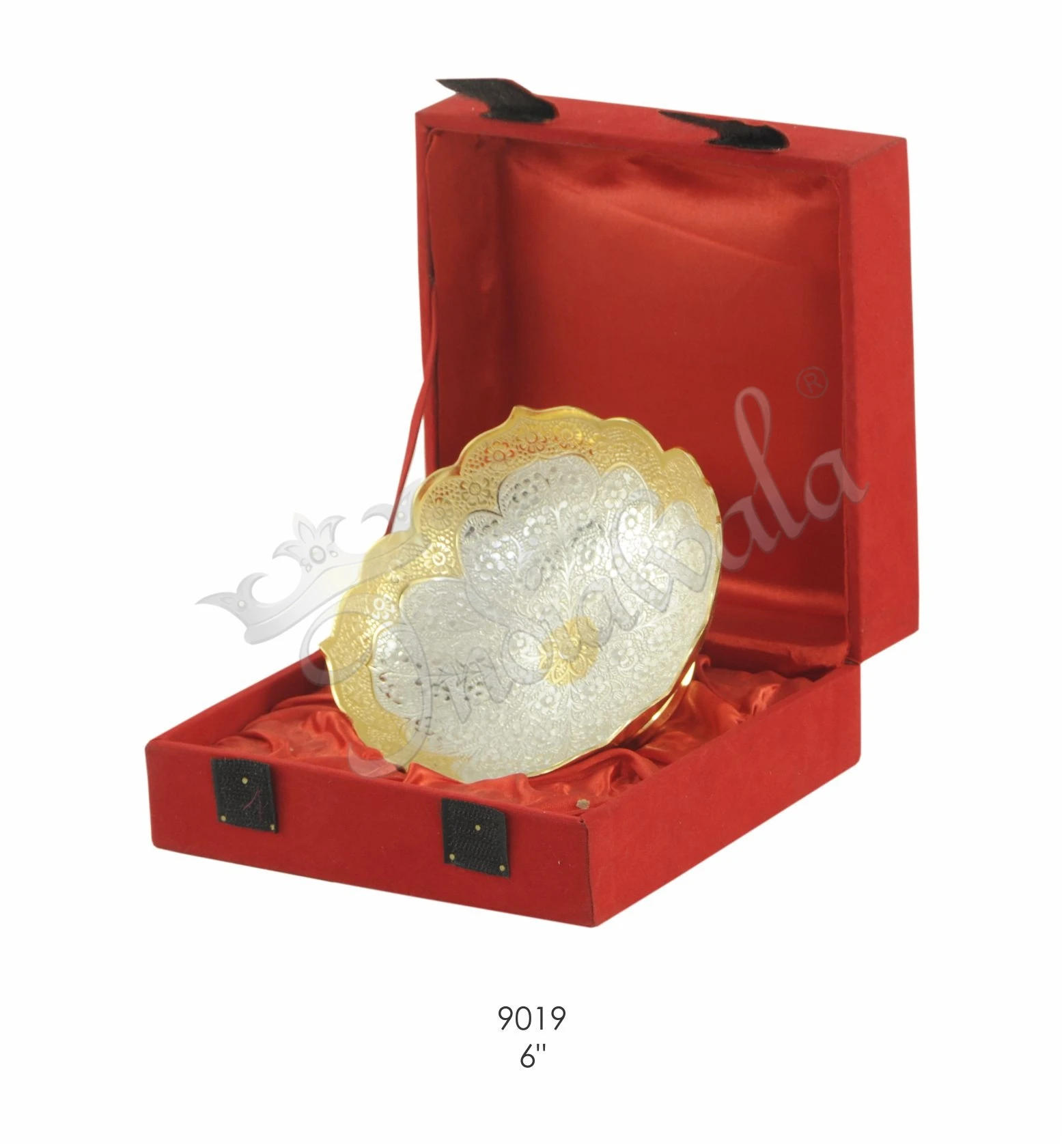 INW-9019 Elegant Dual Tone Brass Maharaja Bowl Set in a premium velvet box