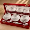 Silver plated bowl set of 3 with steel tray in a velvet box