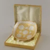 9 Inch Dual Tone Brass Dry Fruit Bowl Set in a premium velvet box